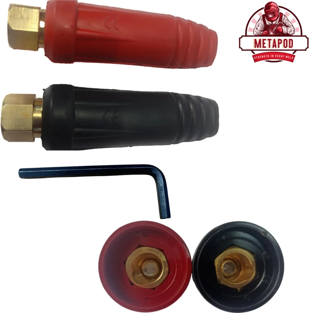35-50mm Heavy-Duty Brass Male and Female Welding Cable Connector with Alignment Key for Inverter ARC MMA Welding Machine Industrial Power Coupler image 1