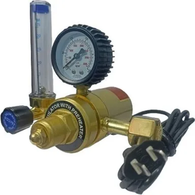 36V CO2 Regulator with Flowmeter and Built-in Preheater Heavy Duty Brass Body for MIG Inverter Welding Machine Industrial Gas Pressure Control Valve thumbnail 4