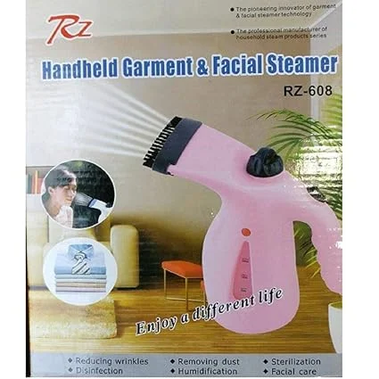 RZ 608 2 in 1 Handheld Garment and Facial Steamer 200ml Portable Steam Iron for Clothes and Face Multi Colour Fast Heating Home Travel Use image 2
