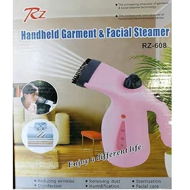 RZ 608 2 in 1 Handheld Garment and Facial Steamer 200ml Portable Steam Iron for Clothes and Face Multi Colour Fast Heating Home Travel Use thumbnail 1