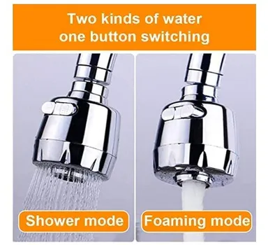 360° Flexible Kitchen Tap Extender with Adjustable Faucet Nozzle & Water Saving Aerator thumbnail 2
