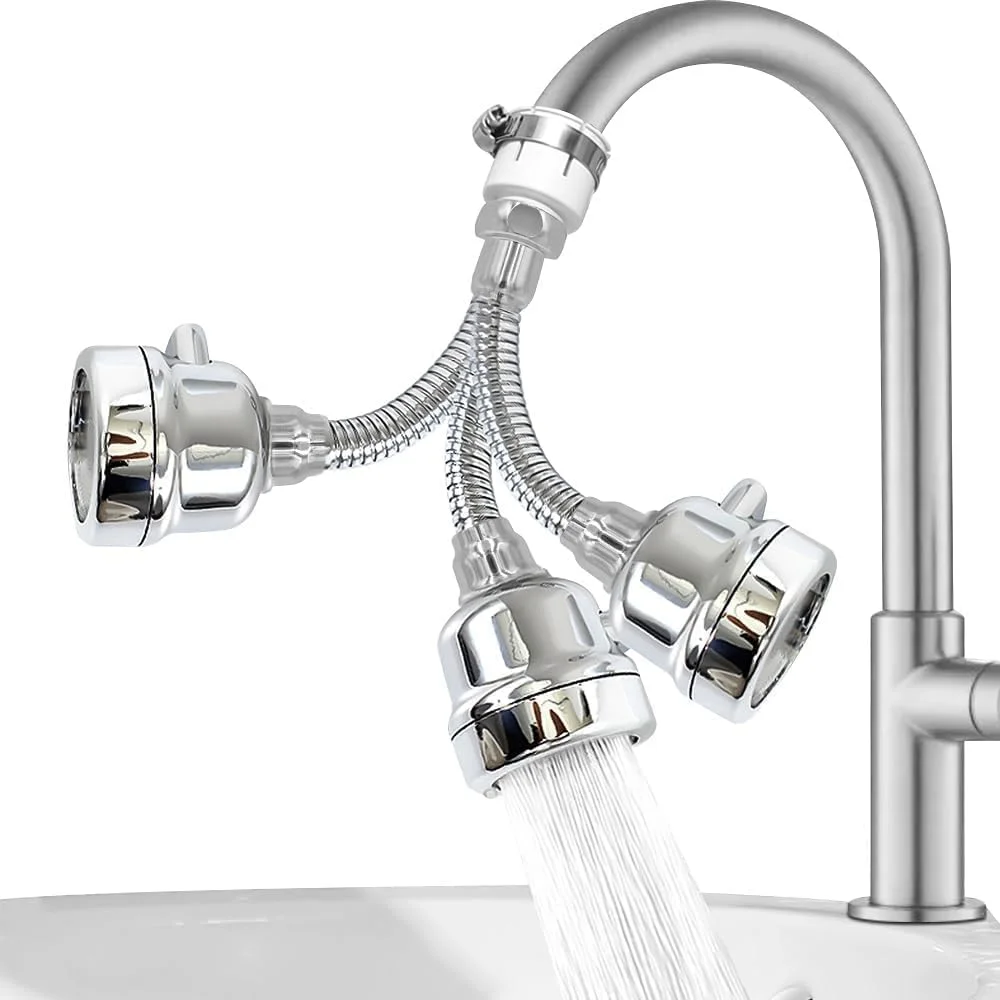 360° Flexible Kitchen Tap Extender with Adjustable Faucet Nozzle & Water Saving Aerator image 6