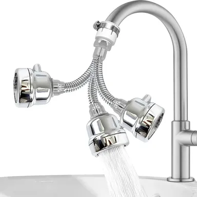 360° Flexible Kitchen Tap Extender with Adjustable Faucet Nozzle & Water Saving Aerator thumbnail 5