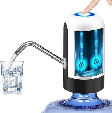 Konquer TimeS KTS Automatic Wireless Water Can Dispenser Pump for 20 Litre Bottle USB Rechargeable Electric Drinking Water Pump with Low Noise Motor High Efficiency Flow Portable Tabletop Water Dispenser for Home Office Kitchen Travel India thumbnail 1