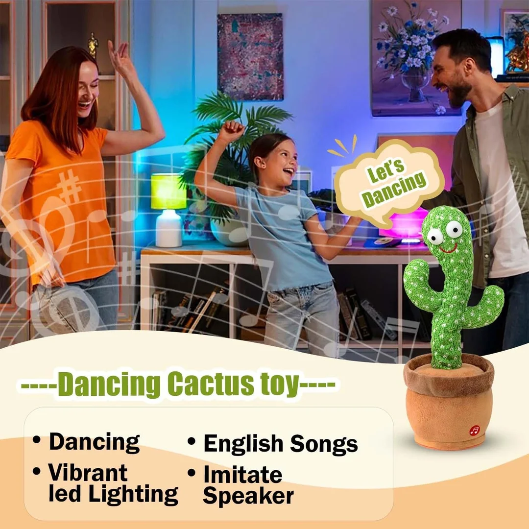 Right Traders,MAJIK Dancing Cactus for Kids Repeat What You Say and Sings Soft Plush Talking Cactus Baby Toys Funny Education Toys for Children image 2