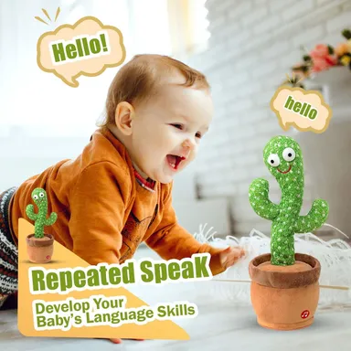 Right Traders,MAJIK Dancing Cactus for Kids Repeat What You Say and Sings Soft Plush Talking Cactus Baby Toys Funny Education Toys for Children thumbnail 3