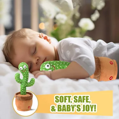 Right Traders,MAJIK Dancing Cactus for Kids Repeat What You Say and Sings Soft Plush Talking Cactus Baby Toys Funny Education Toys for Children thumbnail 4