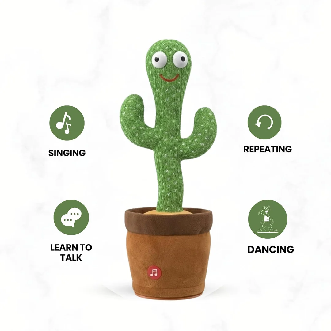 Rechargeable Dancing Cactus Toy with Music, Lights & Educational Interaction image 3