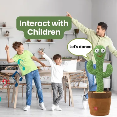 Rechargeable Dancing Cactus Toy with Music, Lights & Educational Interaction thumbnail 4