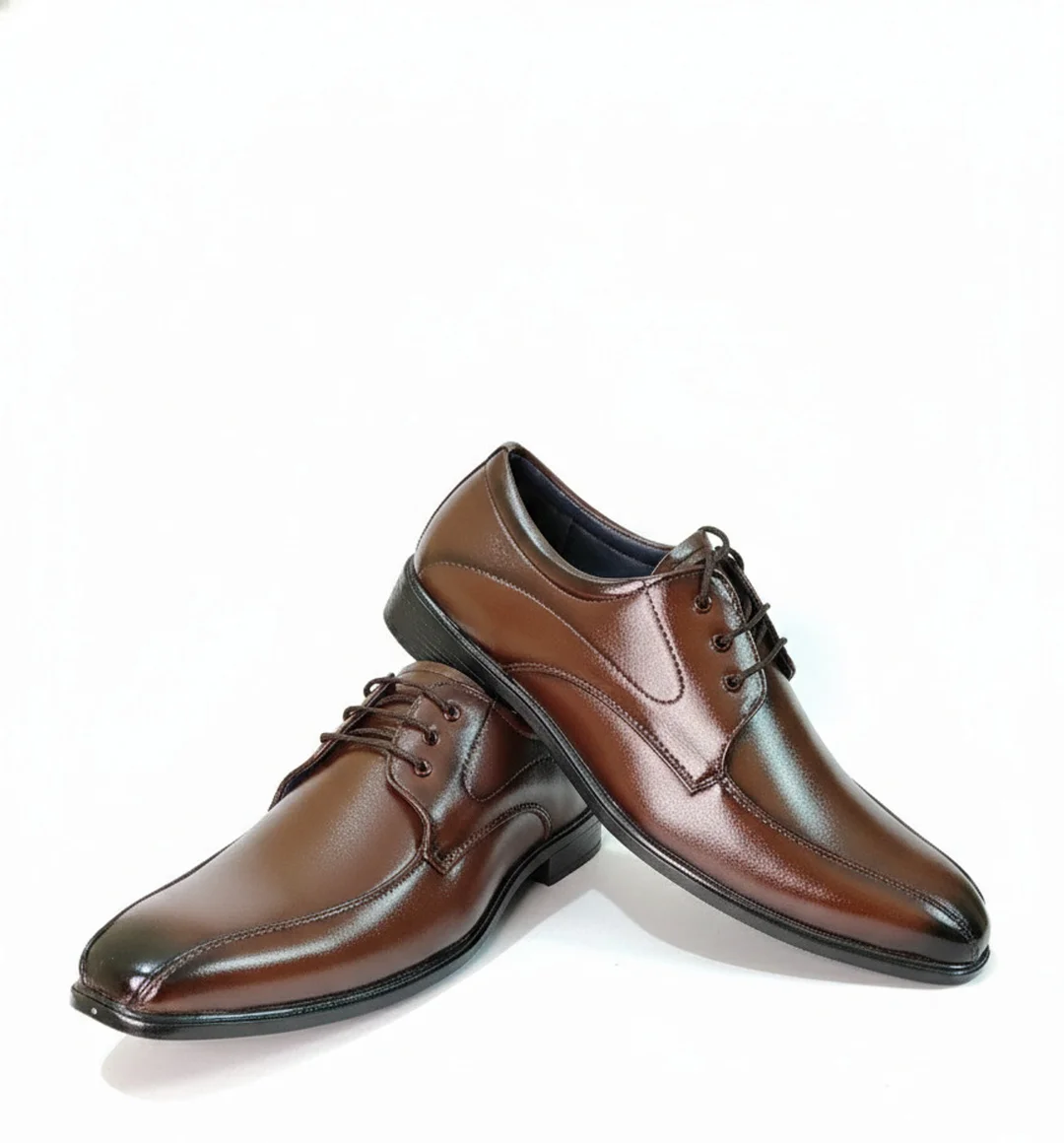 GVOLF Stylish Brown Formal Lace Up Shoes for Men Genuine Leather Office Wear Business Shoes for Corporate Meetings Daily Professional Use Size 8 image 1