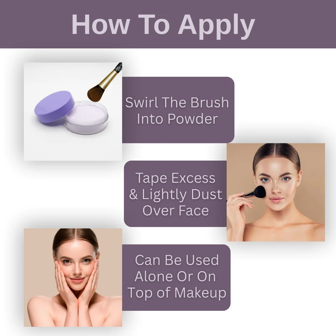 TRUOM Ultra-Fine Lavender Loose Setting Powder 30g – Brightening Matte Finish, Oil Control, Blur Pores, Long-Lasting Base Makeup for All Skin Tones image 3