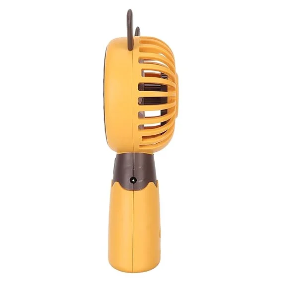 Portable USB Rechargeable Handheld Fan Lightweight Quiet Long Battery Endurance Mini Personal Cooling Fan Cute Design for Home Office Travel Kids Brown image 2