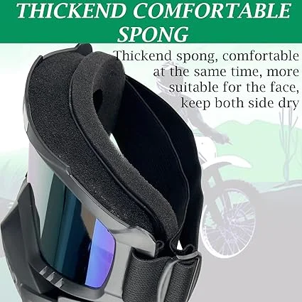 OTOROYS 3 in 1 Motorcycle Protective Goggles with Detachable Bike Face Mask & Rainbow Visor UV Protection Anti Dust Windproof Riding Face Shield for Men Women India image 1