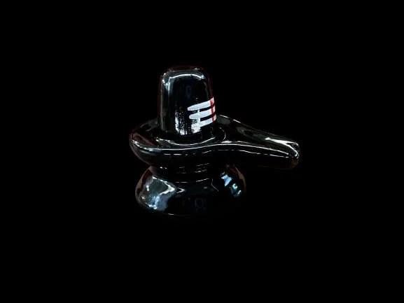 Premium Black Shivlinga Idol with White & Red Trishul Mark | Handcrafted Small Stone Puja Mandir Statue | Hindu Worship Home Temple Decor & Spiritual Gift image 2