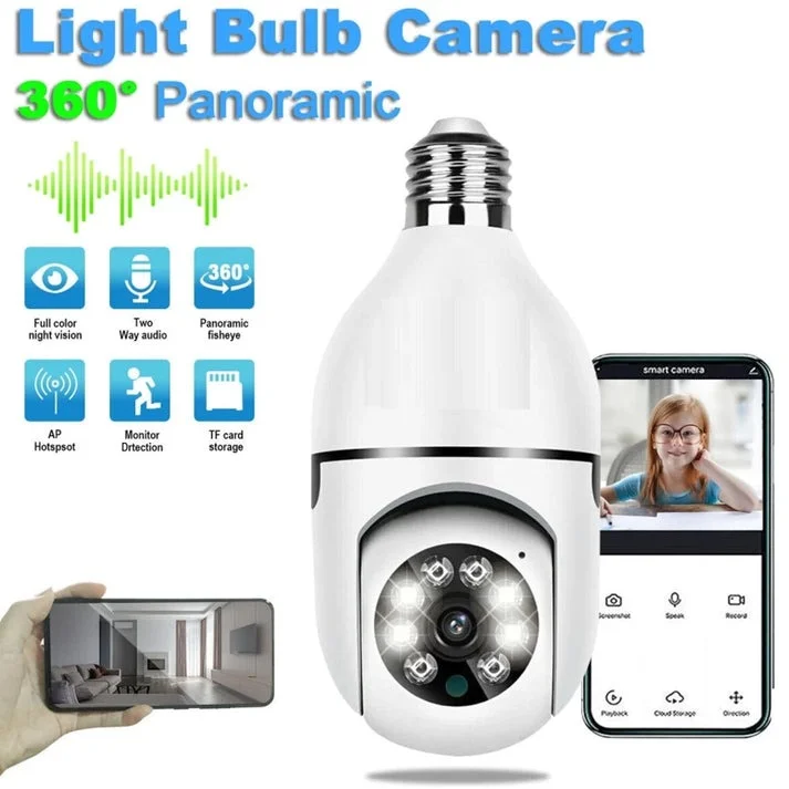 V380 Pro Fisheye 360 Degree Panoramic Wireless WiFi IP CCTV Security Camera image 3