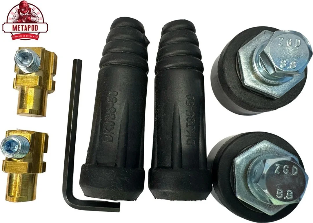 35–50 mm Heavy Duty Brass Male & Female Welding Cable Connector Set with Alignment Key for Inverter Welding Machine Cable Quick Plug Joint Industrial Welding Connector image 2