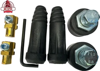 35–50 mm Heavy Duty Brass Male & Female Welding Cable Connector Set with Alignment Key for Inverter Welding Machine Cable Quick Plug Joint Industrial Welding Connector thumbnail 1