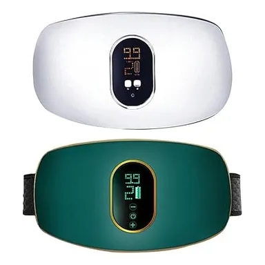 Generic Slimming Belt with Heating & Vibration Massage for Men Women Adjustable Tummy Fat Burner Waist Trimmer Weight Loss Belt Green Body Shaper India thumbnail 1