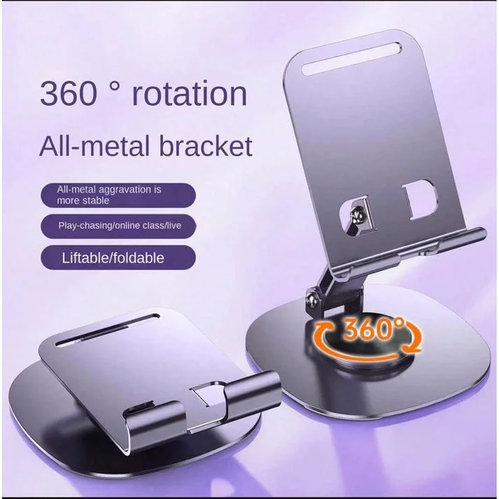 Premium Foldable & 360° Rotatable Mobile Stand for Desk – Adjustable Anti-Slip Smartphone Holder for Video Calls, Gaming, Office & Home Use image 2