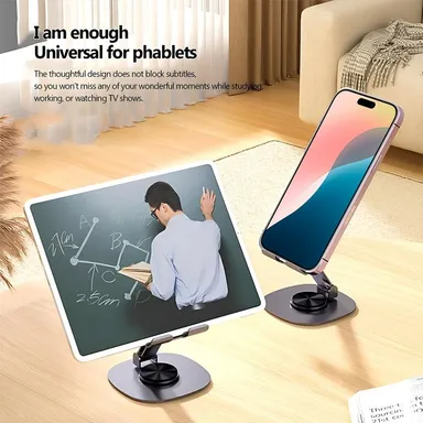 Premium Foldable & 360° Rotatable Mobile Stand for Desk – Adjustable Anti-Slip Smartphone Holder for Video Calls, Gaming, Office & Home Use thumbnail 3