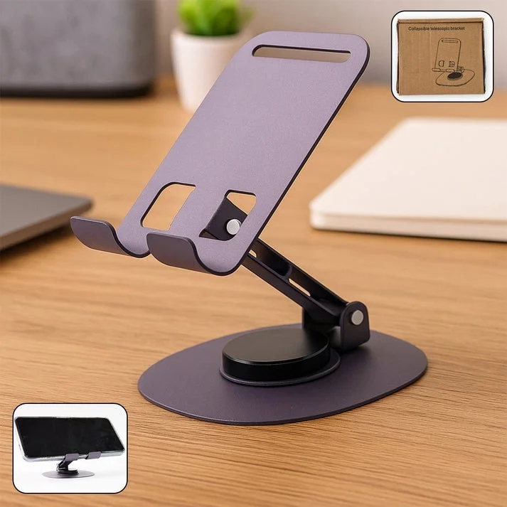 Premium Foldable & 360° Rotatable Mobile Stand for Desk – Adjustable Anti-Slip Smartphone Holder for Video Calls, Gaming, Office & Home Use image 1