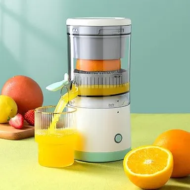 Portable Electric Juicer Machine 360° Automatic Orange Juice Extractor Maker Compact Small Fruit Juicing Machine for Home Kitchen Travel Hotel Fresh Citrus Juicer India thumbnail 1