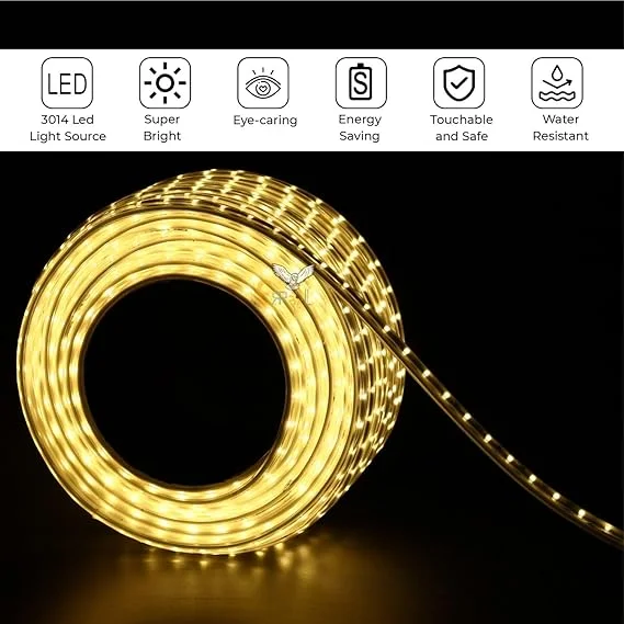 LED Strip Rope Lights 3m – Energy Saving Waterproof LED Strip Light for Room, False Ceiling, Home Decor, Diwali, Warm White Home Decoration image 2