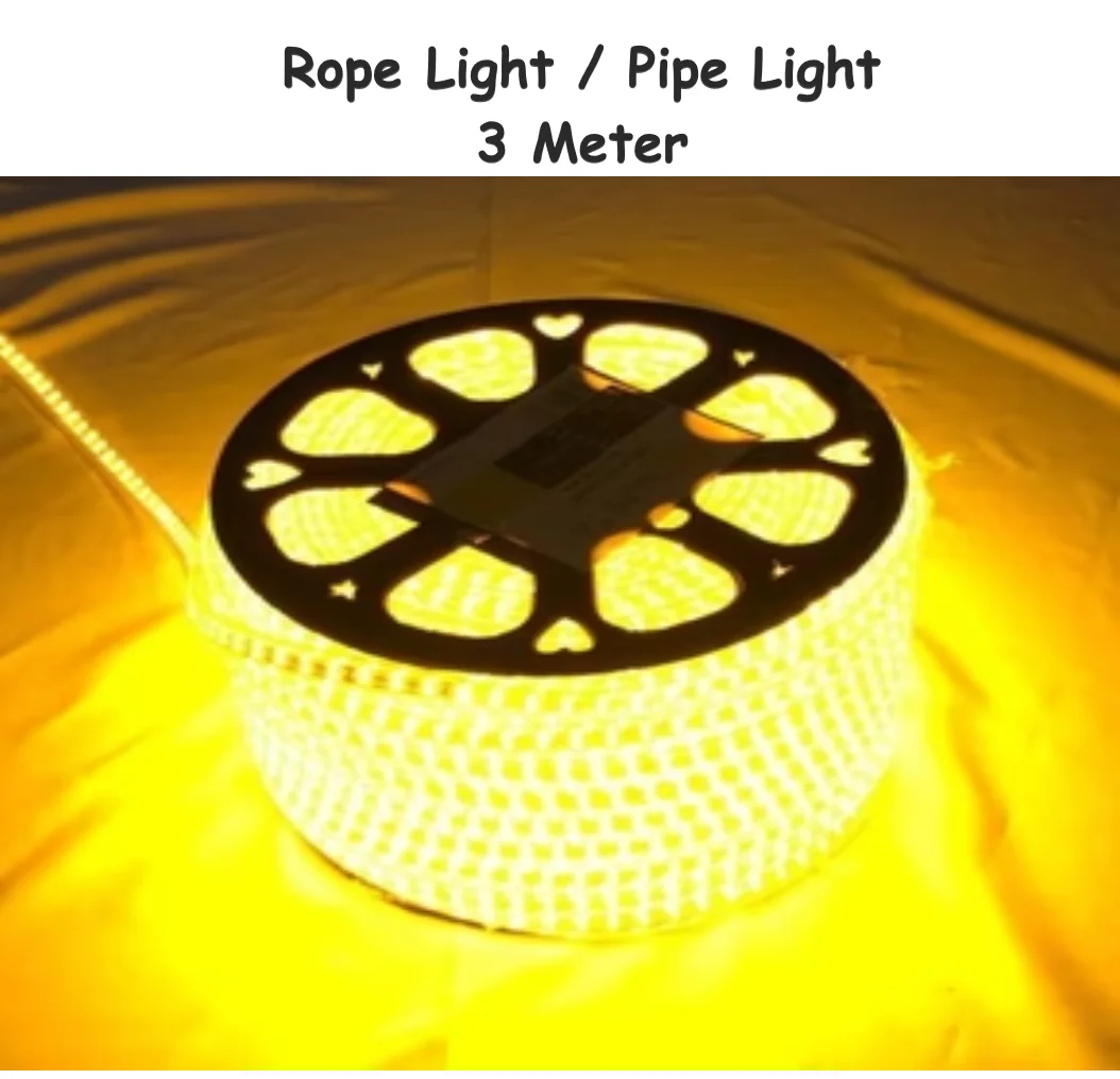 LED Strip Rope Lights 3m – Energy Saving Waterproof LED Strip Light for Room, False Ceiling, Home Decor, Diwali, Warm White Home Decoration image 1