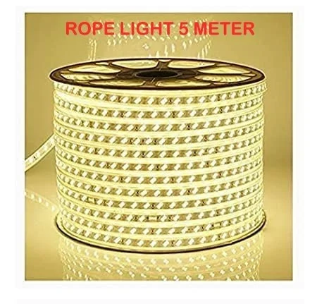 5 Meter Warm White LED Strip |Rope Lights |Energy Saving Waterproof Home Decor, False Ceiling & Room Lighting for Diwali image 1
