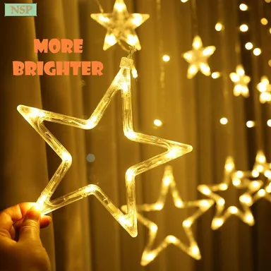 Star Light Bright Glow Yellow Star LED Light String | Energy Saving Decorative Lights for Festivals and Parties thumbnail 1
