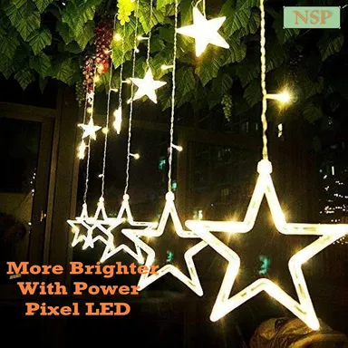 Star Light Bright Glow Yellow Star LED Light String | Energy Saving Decorative Lights for Festivals and Parties thumbnail 2