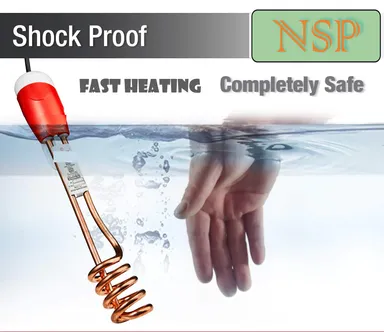 Premium 1500W Immersion Rod Water Heater with 100% Copper Heating Element Shock Proof Fast Heating Portable Electric Water Heater for Home Bathroom and Travel Use thumbnail 0