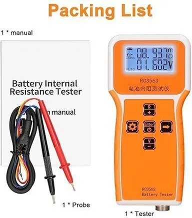 High-Precision RC-3563 Digital Battery Internal Resistance Tester & Voltage Meter Handheld IR Meter for EV Batteries, Lithium, Lead Acid Packs, Solar, EV, UPS Diagnostics thumbnail 1