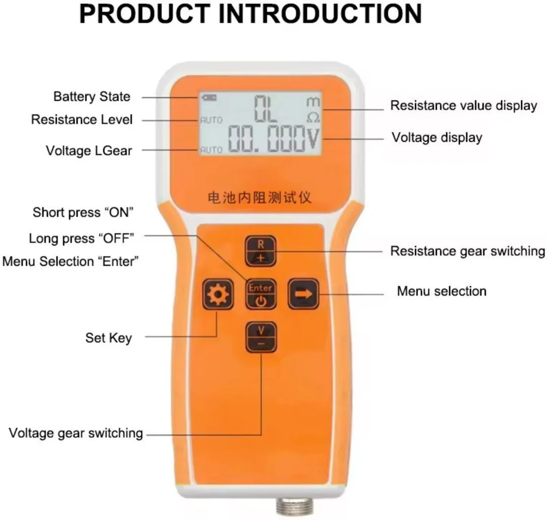 High-Precision RC-3563 Digital Battery Internal Resistance Tester & Voltage Meter Handheld IR Meter for EV Batteries, Lithium, Lead Acid Packs, Solar, EV, UPS Diagnostics image 3