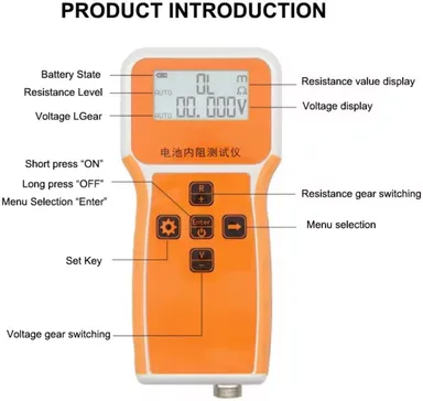 High-Precision RC-3563 Digital Battery Internal Resistance Tester & Voltage Meter Handheld IR Meter for EV Batteries, Lithium, Lead Acid Packs, Solar, EV, UPS Diagnostics thumbnail 2