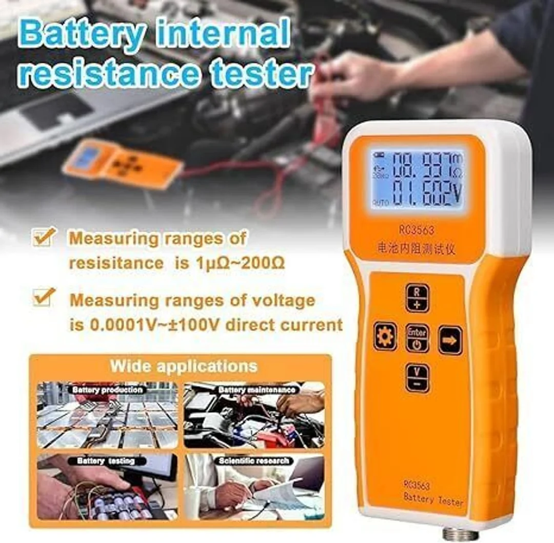 High-Precision RC-3563 Digital Battery Internal Resistance Tester & Voltage Meter Handheld IR Meter for EV Batteries, Lithium, Lead Acid Packs, Solar, EV, UPS Diagnostics image 5