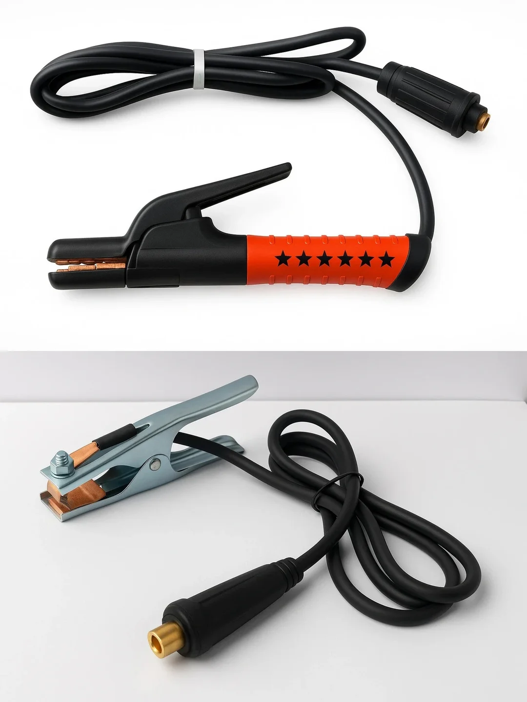 600-800 Amp Welding Electrode Holder Earth Clamp Cable Set with 35-50mm Male Connector for Inverter Welding Machines Heavy-Duty Industrial Welding Leads image 2