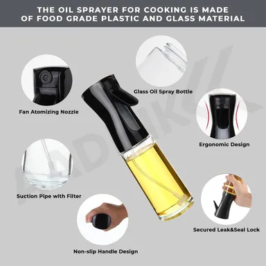 Refillable Glass Oil Dispenser for Cooking, Air Fryer & BBQ thumbnail 2