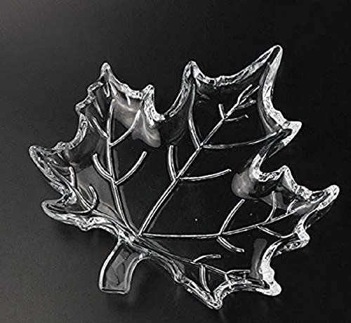 Maples Glass Fruit Plate Leaf Shape Maple Leaf Shape Serving Tray image 1