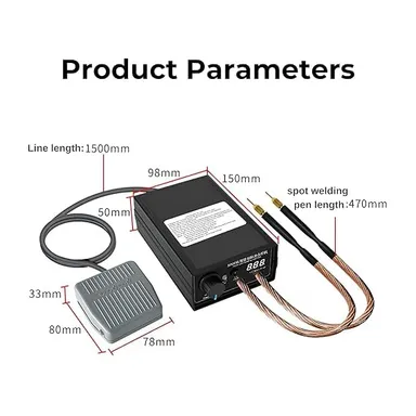 8000W Professional Portable Spot Welder Machine with Dual Pulse Technology Digital Display Foot Pedal Rechargeable Battery for 18650 21650 Lithium Battery Pack Welding 0.1–0.3mm Nickel Strip thumbnail 4