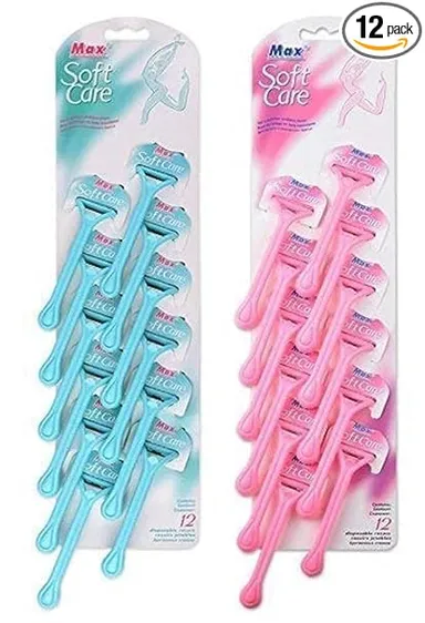Max Women’s Disposable Shaving Razor for Hair Removal Blue Pink 24 Piece Pack Twin Blade Smooth Glide Skin Friendly Body Face Underarm Bikini Razor for Women India thumbnail 1