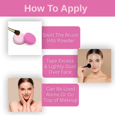 TRUOM Ultra-Fine Pink Loose Setting Powder for Base & Brightening | Flawless Matte Finish, Oil Control & Blur Pores | Long-Lasting Base Makeup for All Skin Tones - 30g thumbnail 2