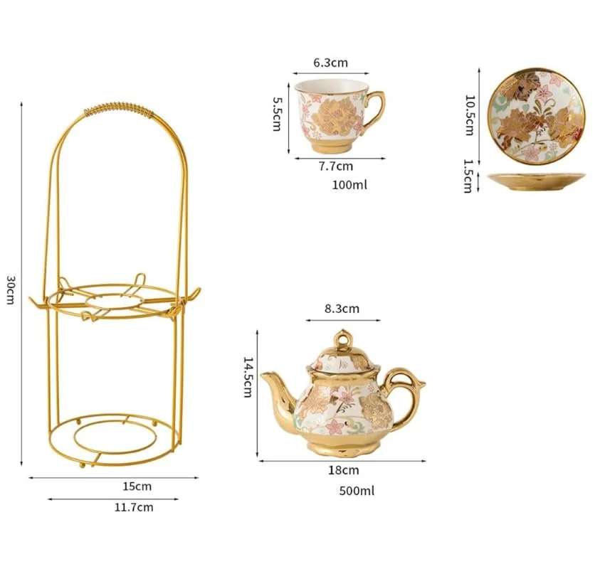 Tea Cup & Saucer Set – Elegant European Floral Ceramic Tea Set, Perfect for Parties & Gifting Tea Cup & Saucer Set – Elegant European Floral Ceramic Tea Set, Perfect for Parties & Gifting 160 ML image 2