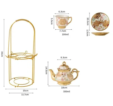 Tea Cup & Saucer Set – Elegant European Floral Ceramic Tea Set, Perfect for Parties & Gifting Tea Cup & Saucer Set – Elegant European Floral Ceramic Tea Set, Perfect for Parties & Gifting 160 ML thumbnail 1