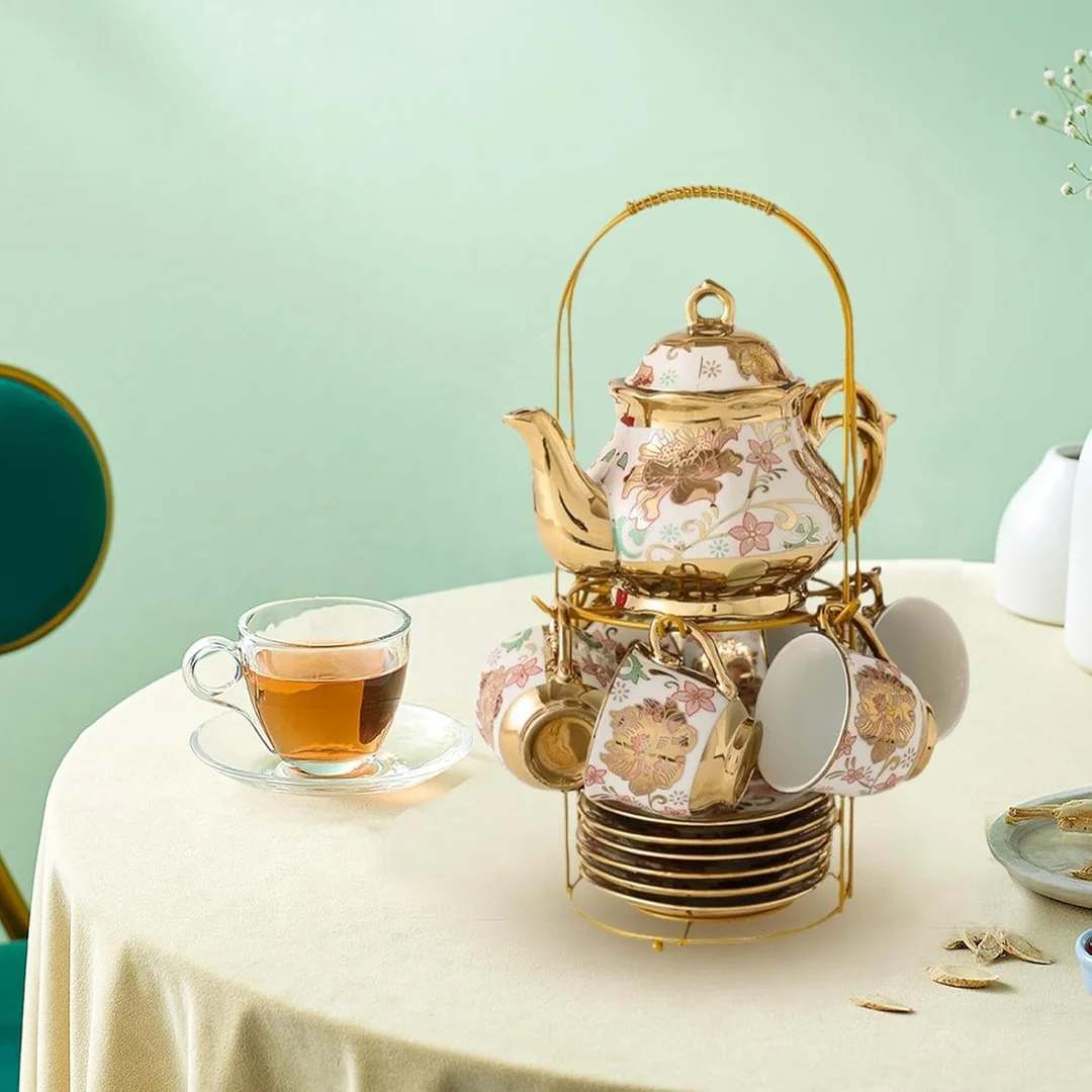 Tea Cup & Saucer Set – Elegant European Floral Ceramic Tea Set, Perfect for Parties & Gifting Tea Cup & Saucer Set – Elegant European Floral Ceramic Tea Set, Perfect for Parties & Gifting 160 ML image 4