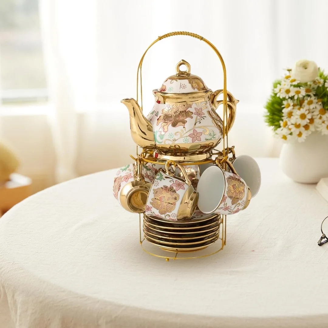 Tea Cup & Saucer Set – Elegant European Floral Ceramic Tea Set, Perfect for Parties & Gifting Tea Cup & Saucer Set – Elegant European Floral Ceramic Tea Set, Perfect for Parties & Gifting 160 ML image 1