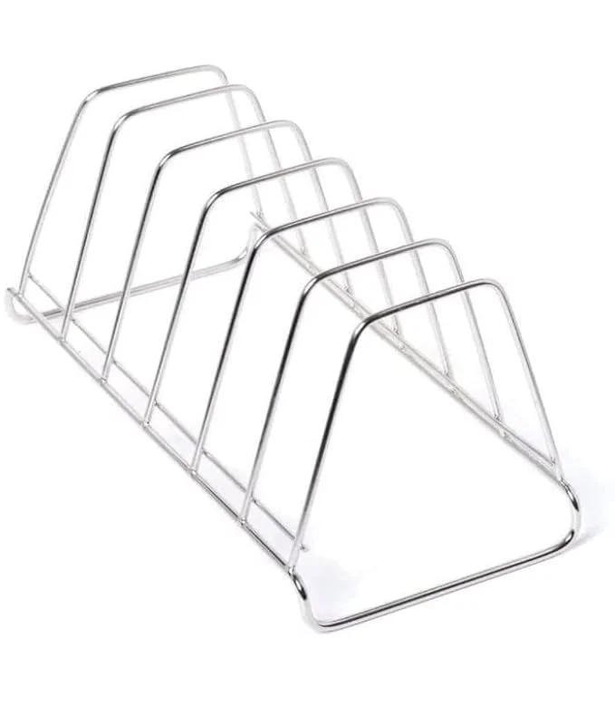 Square Stainless Steel Plate Rack Stand 9 Section Dish & Thali Holder Utensil Organizer for Kitchen Cabinet Countertop Dining Table Space Saver Storage image 1