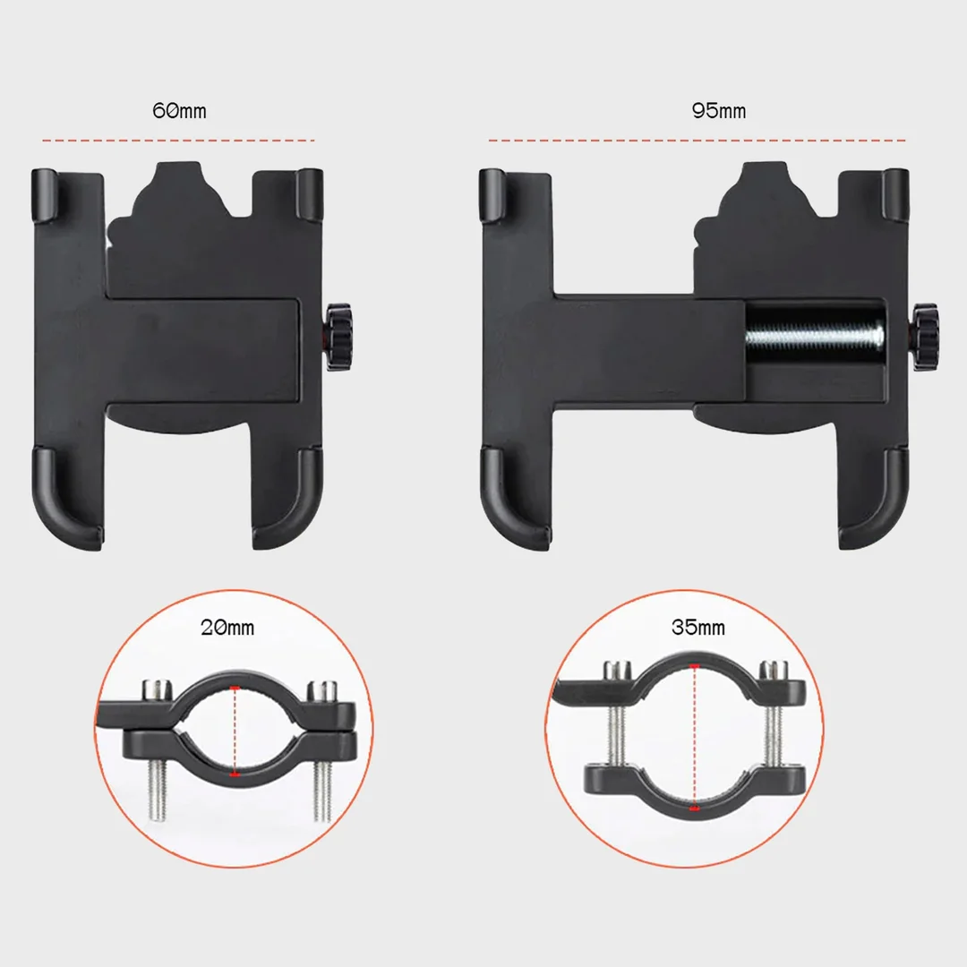 Full Metal Bike Mobile Stand Aluminium Alloy Phone Holder with 360° Rotation Anti‑Vibration Clamp Fits 4.7″–7.2″ Smartphones Navigation GPS Mount image 2