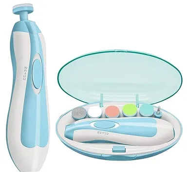 Baby Nail Trimmer for Newborn 0-6 Months with LED Light Electric Baby Nail Cutter Multiple Filing Heads Adjustable Speed Safe Infant Nail Care Kit Multicolor thumbnail 1