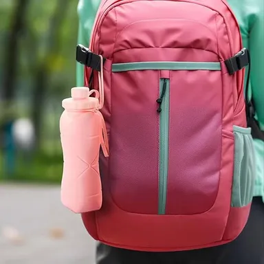 Silicone Folding Water Bottle 600ml Collapsible BPA Free Reusable Leak Proof Travel Gym Outdoor Drinking Bottle with Carry Strap Portable Sports Water Container thumbnail 2